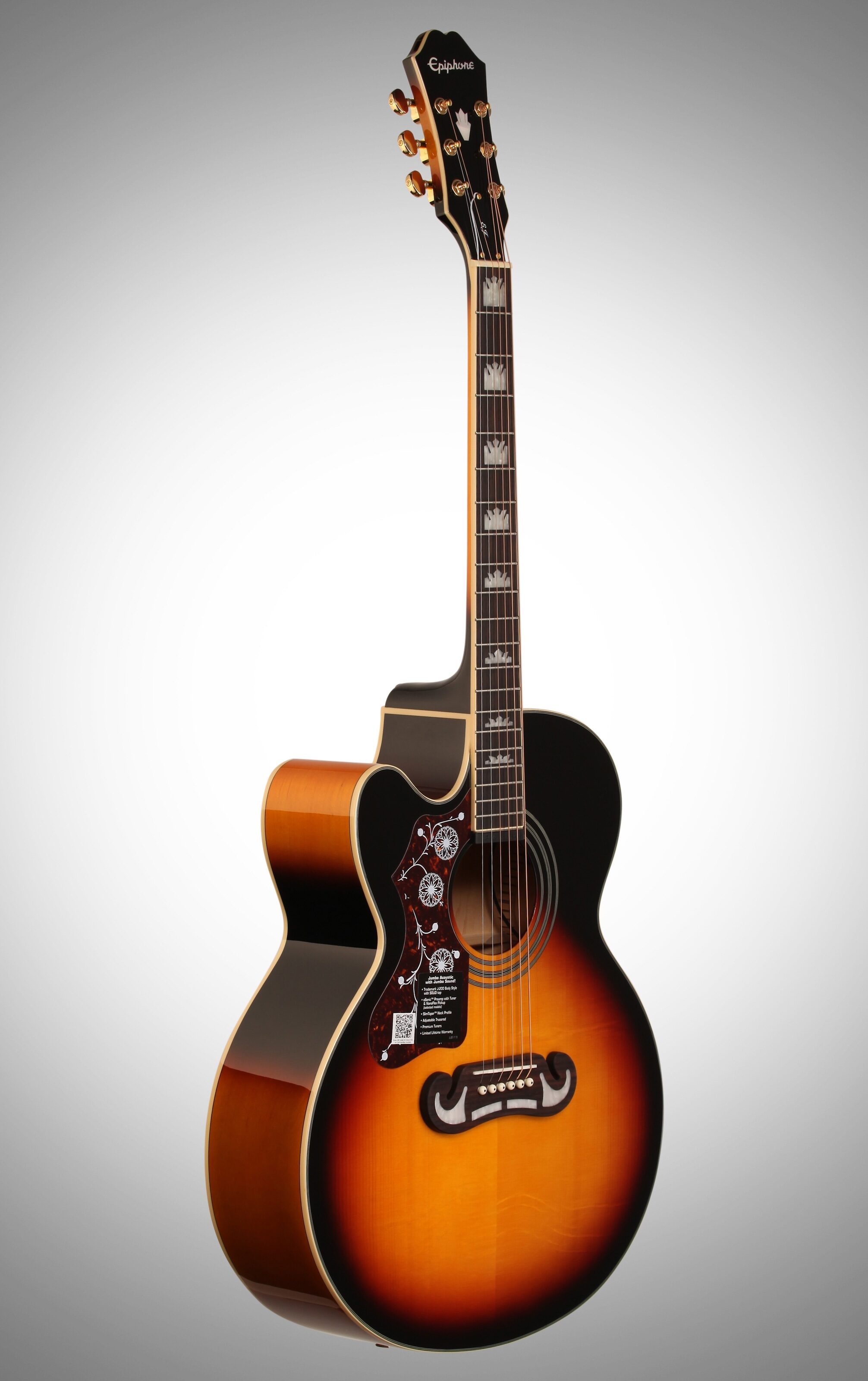 Epiphone J200 EC Studio Acoustic-Electric Guitar, Left-Handed