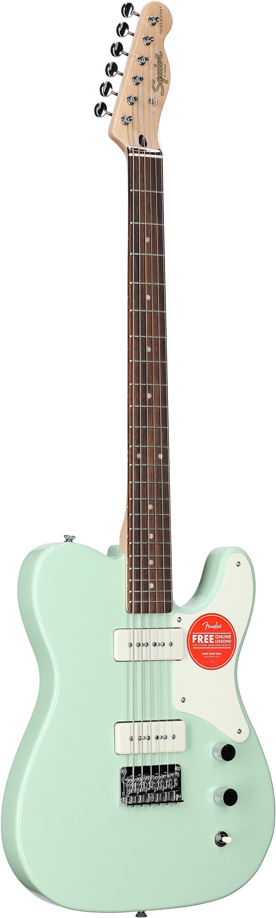 Squier Paranormal Baritone Cabronita Telecaster Electric Guitar, Laurel Fingerboard, Sea Foam, Body Left Front
