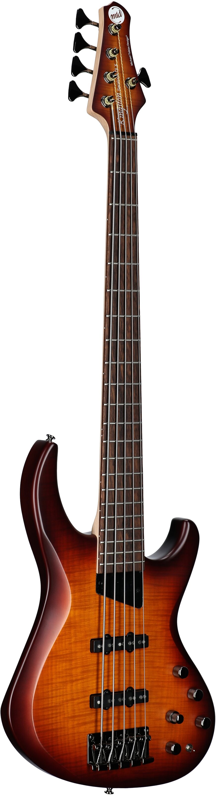MTD Kingston Saratoga DLX 5 Electric Bass, 5-String (with Laurel Fingerboard), Deep Cherry Burst, Body Left Front