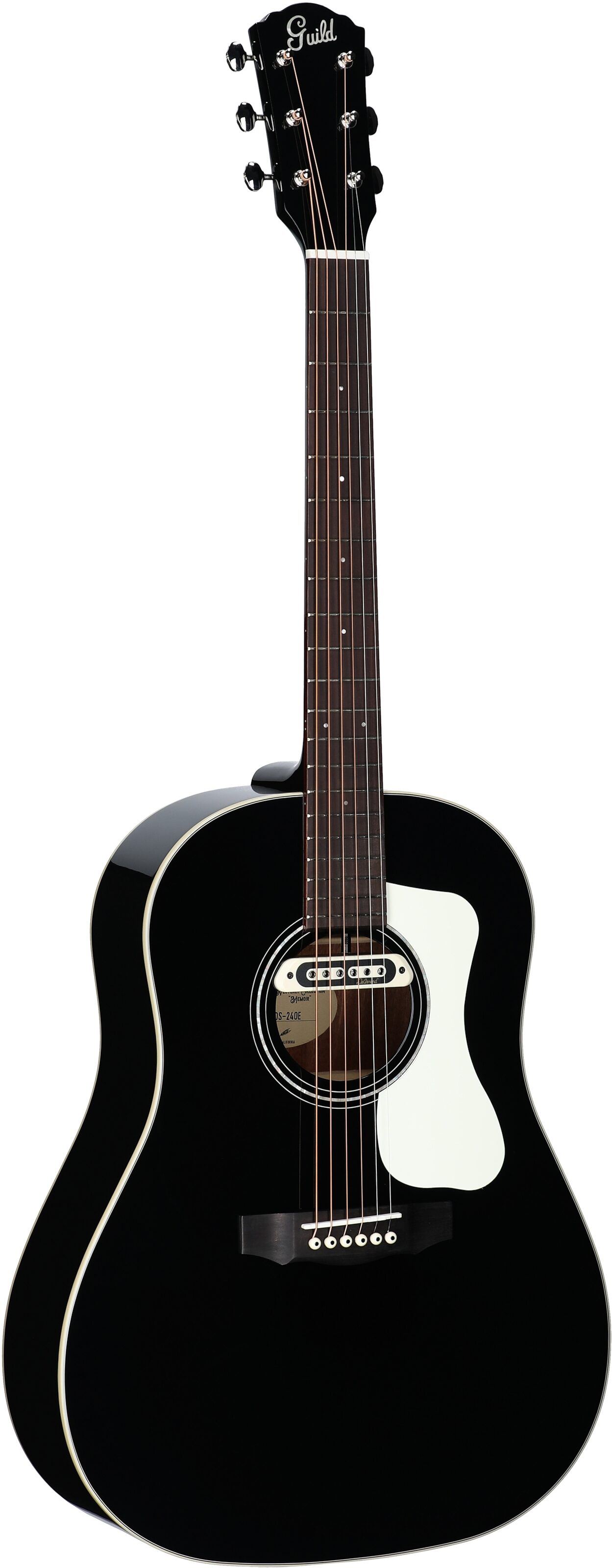Guild DS-240E Dreadnought Acoustic-Electric Guitar, Black, Body Left Front