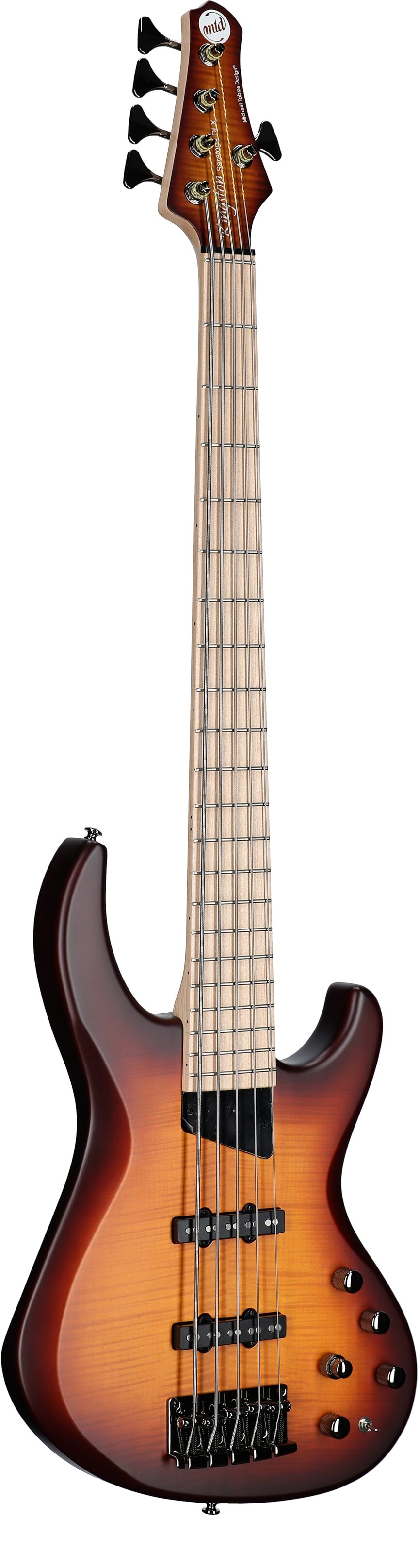 MTD Kingston Saratoga Deluxe 5 Electric Bass, 5-String (with Maple Fingerboard), Deep Cherry Burst, Body Left Front
