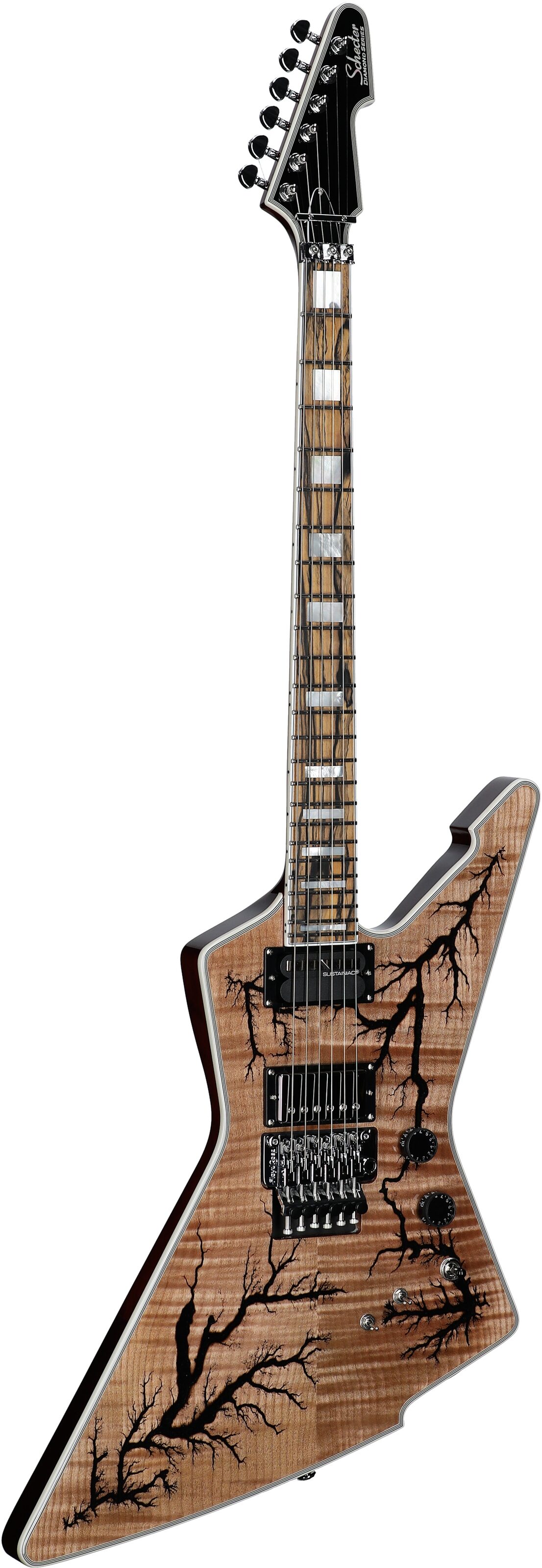 Schecter E-1 FR-S Electro-Resin Electric Guitar, Gloss Natural, Body Left Front