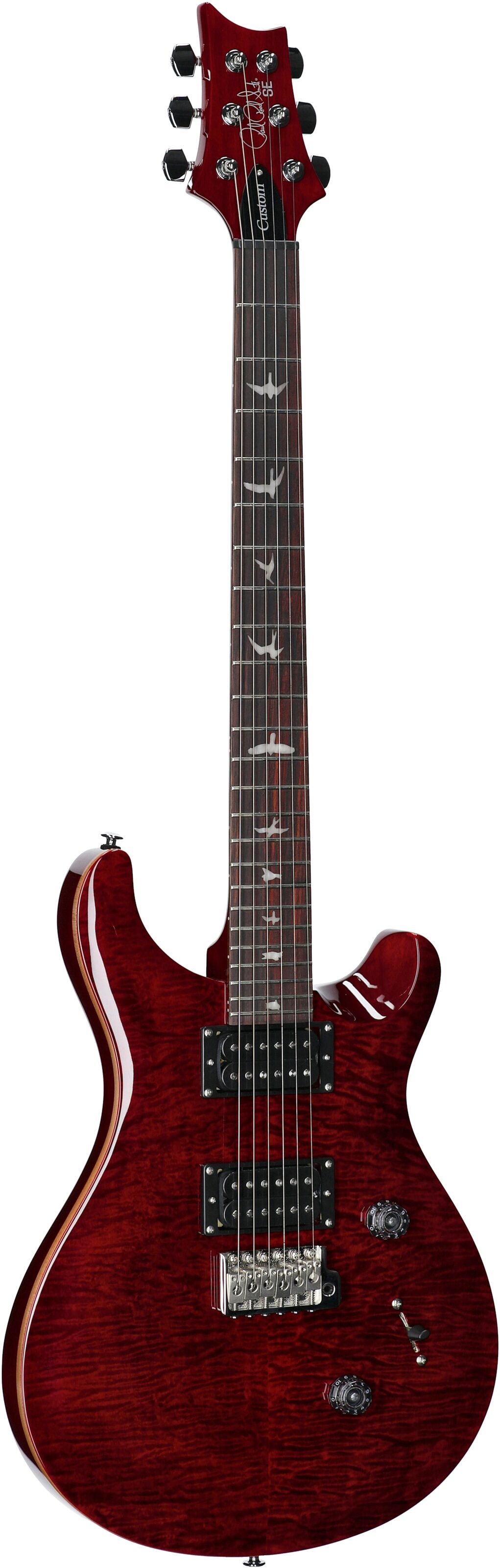 PRS Paul Reed Smith SE Custom 24 Electric Guitar (with Gig Bag), Exclusive Black Cherry, Body Left Front