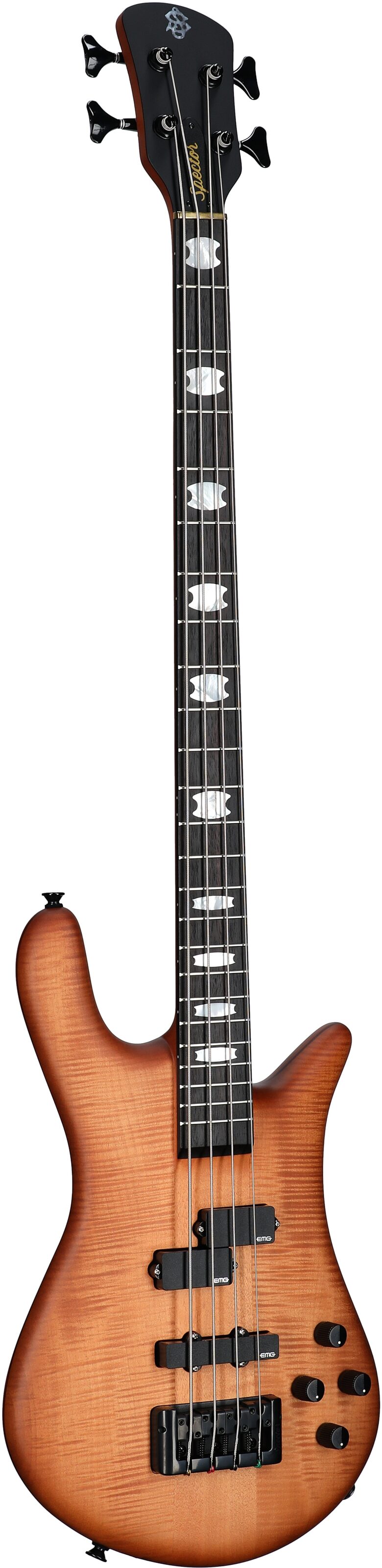 Spector Euro4 LX Electric Bass (with Gig Bag), Natural Sunburst Matte, Body Left Front
