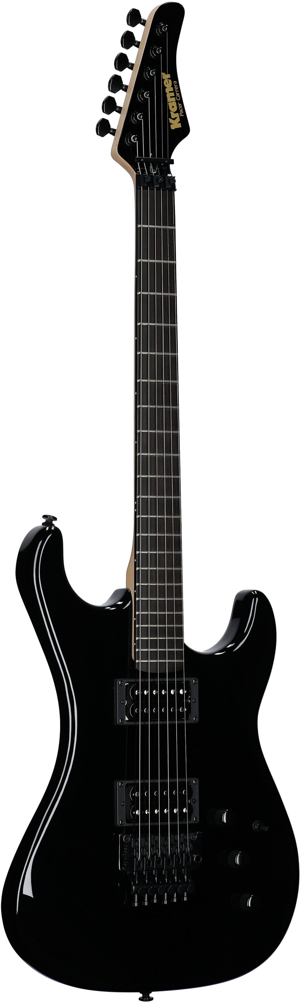 Kramer Pacer Carrera Electric Guitar, (with Gig Bag), Ebony, Body Left Front
