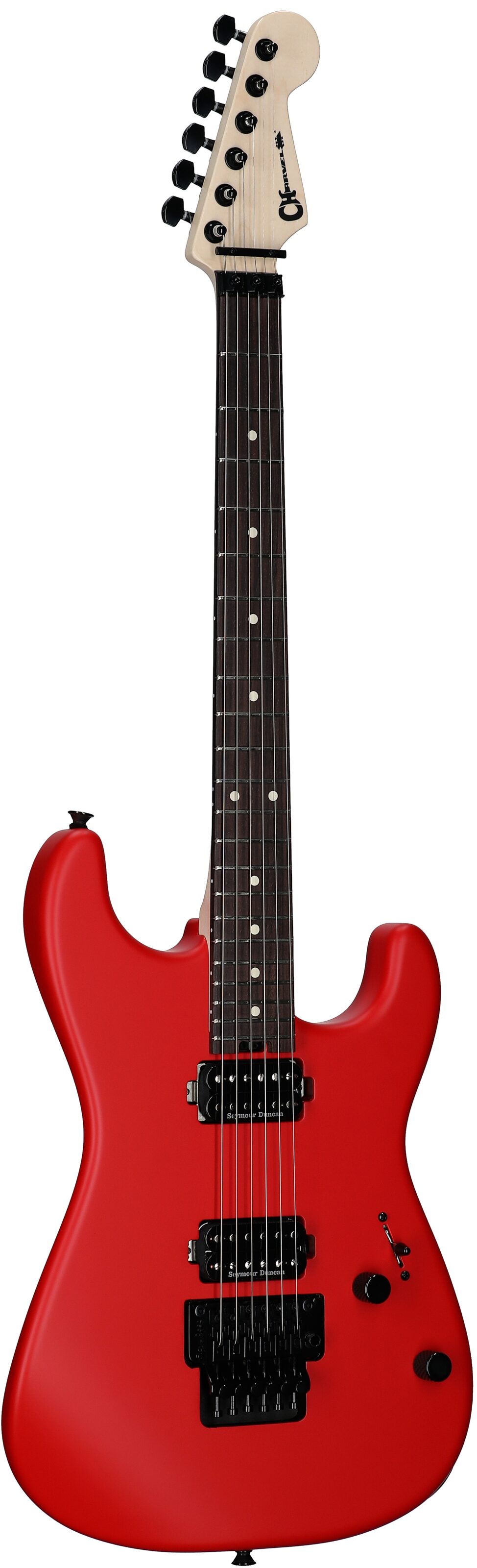 Charvel Pro-Mod Relic San Dimas ST1 HH Electric Guitar (with Gig Bag), Satin Ferrari Red, Body Left Front