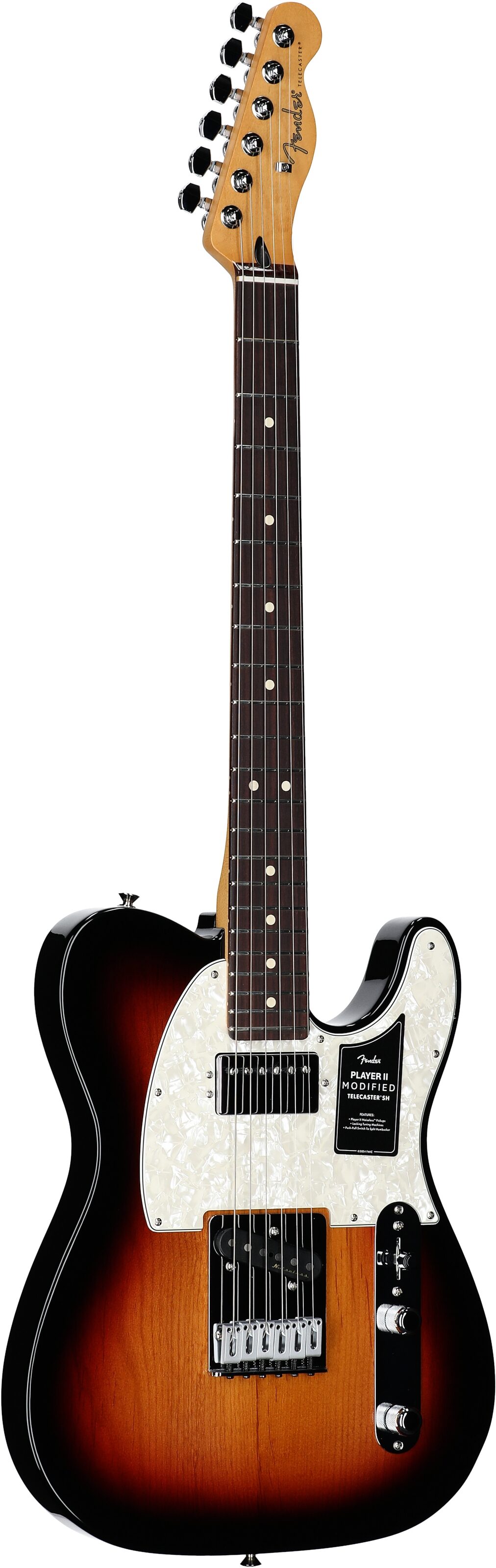 Fender Player II Modified Telecaster SH Electric Guitar, Rosewood Fingerboard (with Gig Bag), 3-Color Sunburst, Body Left Front