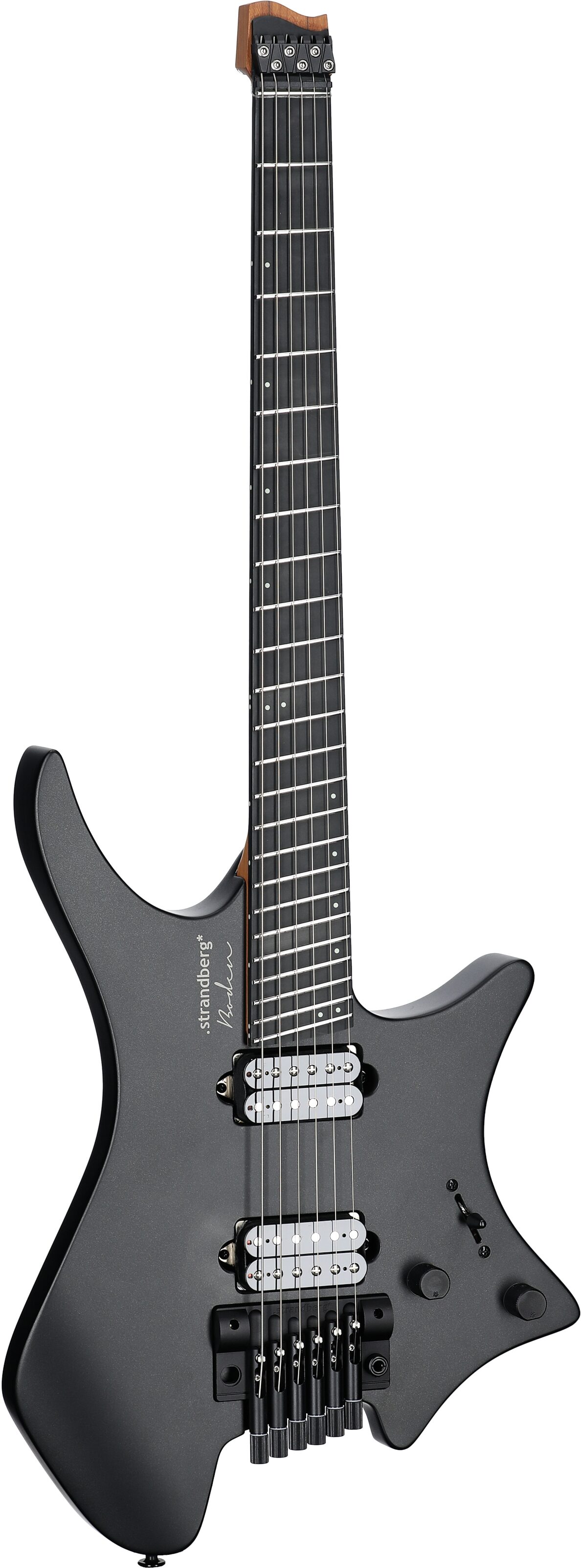 Strandberg Boden Metal NX 6 Tremolo Electric Guitar (with Gig Bag), Black Green, Body Left Front