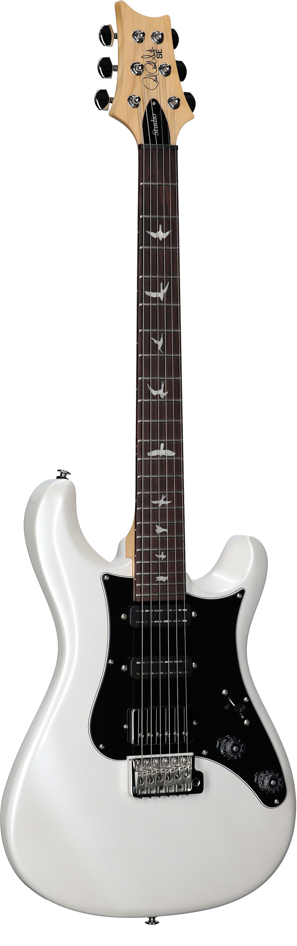 PRS Paul Reed Smith SE Studio Standard Electric Guitar, Rosewood Fingerboard (with Gig Bag), Pearl White, Body Left Front