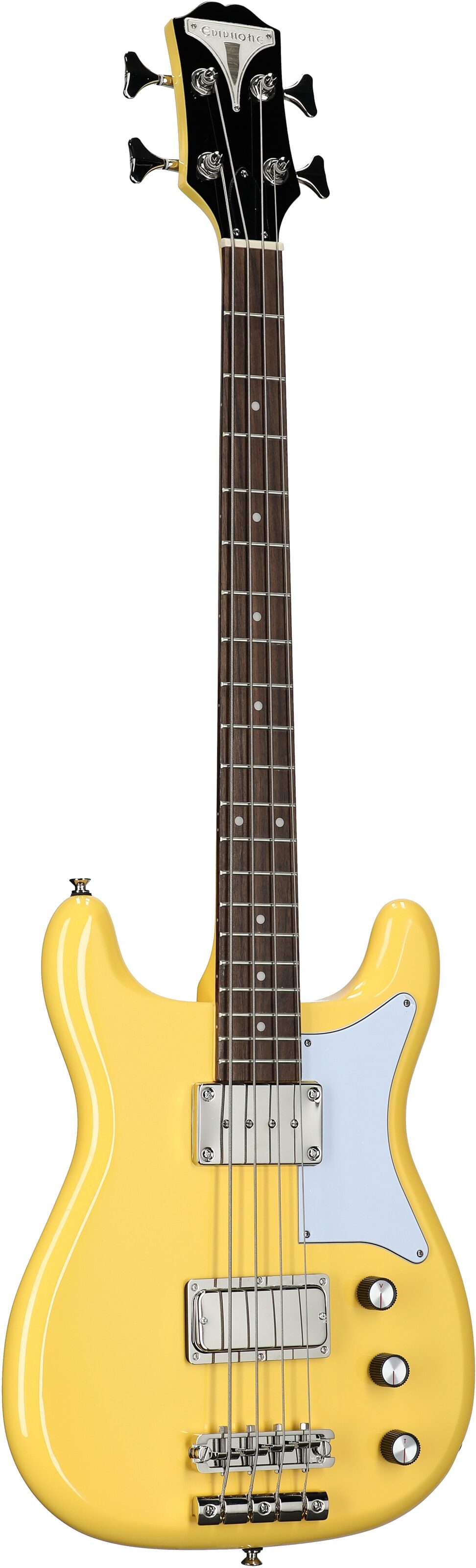 Epiphone Newport Bass Guitar, Sunset Yellow, Body Left Front