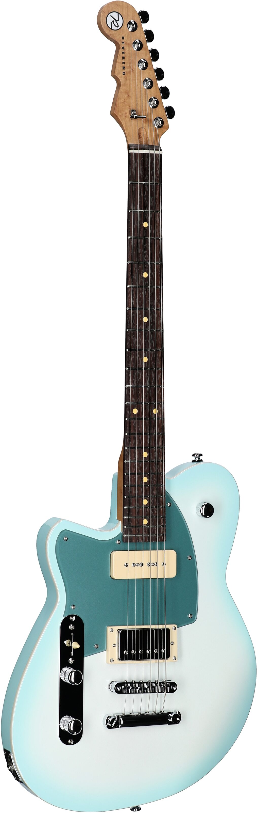 Reverend Double Agent OG Electric Guitar, Left-Handed, Chronic Blue Burst, Body Left Front