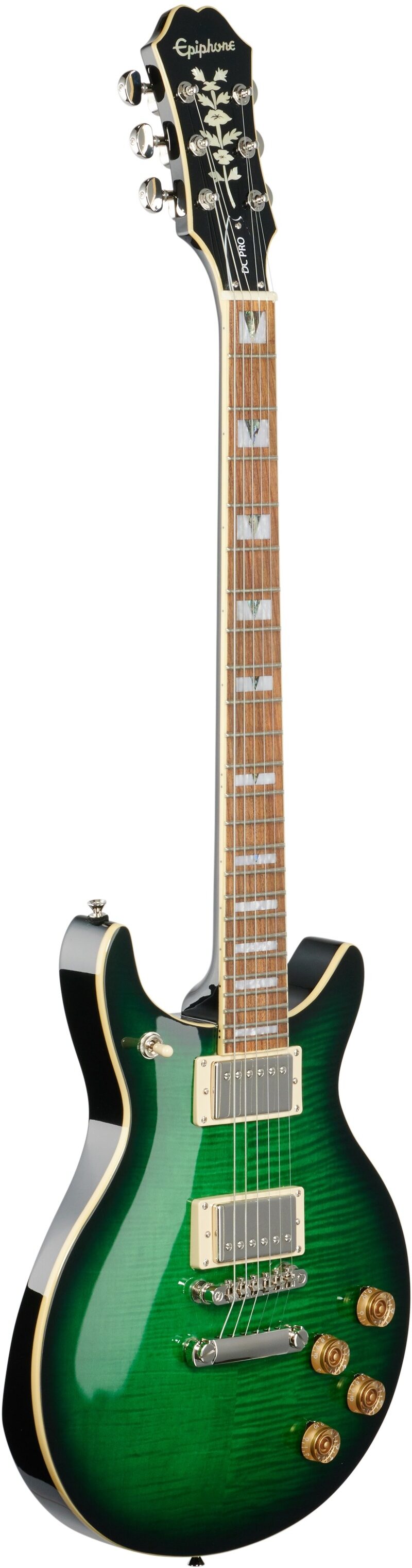 Epiphone DC PRO Double Cutaway Electric Guitar, Wild Ivy, Body Left Front
