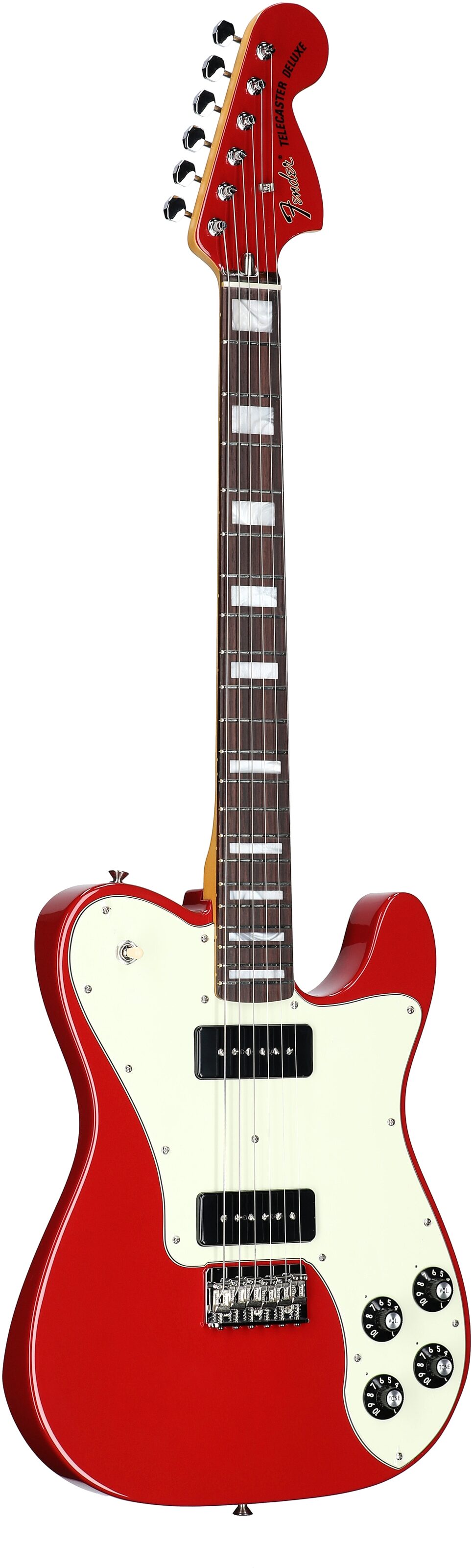 Fender Chris Shiflett Cleaver Telecaster Deluxe Electric Guitar (with Case), Dakota Red, Open Box (Very Good), Body Left Front