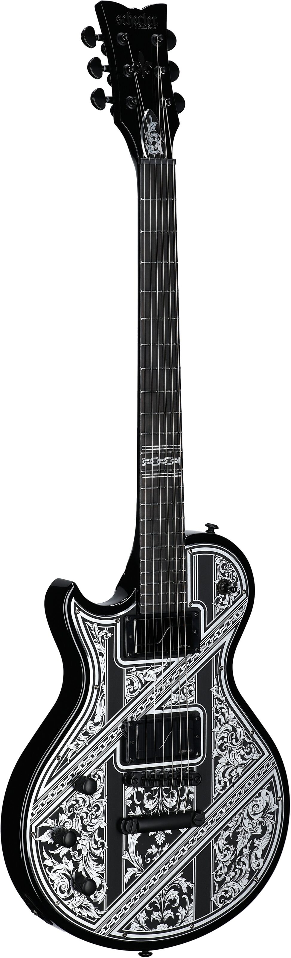 Schecter Solo II Przym Palladium Electric Guitar, Left-Handed, Gloss Black, Body Left Front