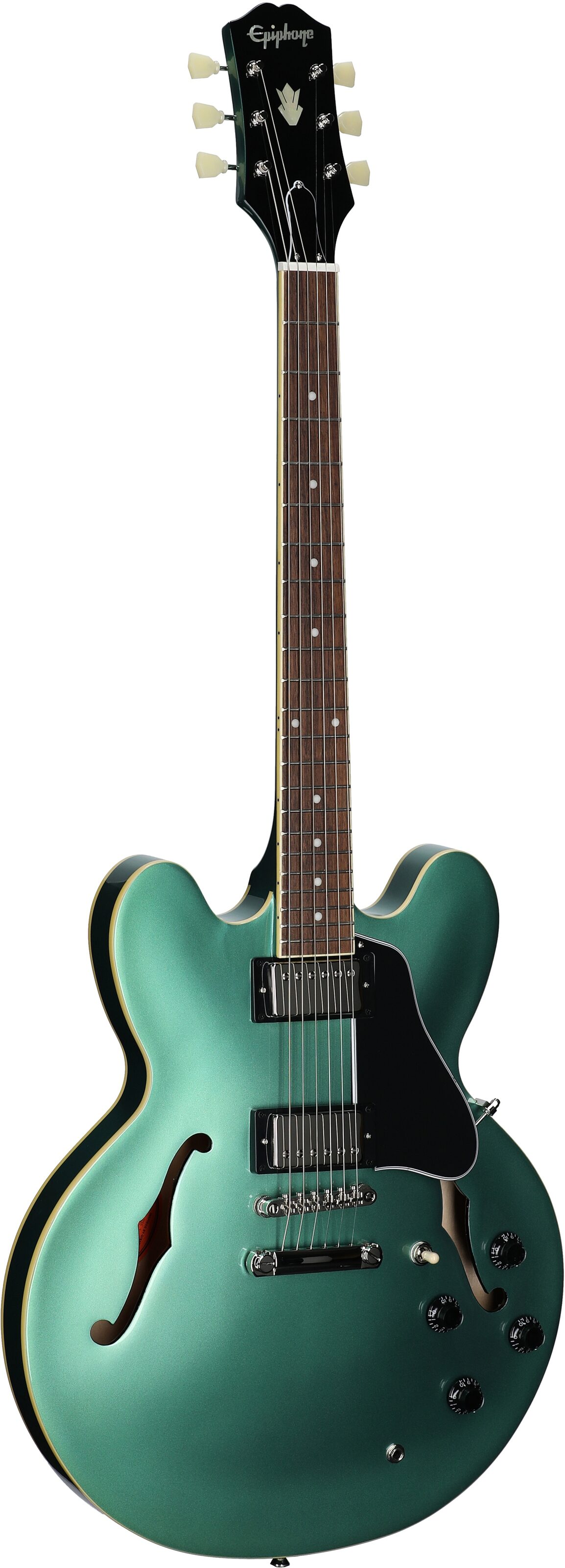Epiphone ES-335 Traditional Pro Electric Guitar, Inverness Green, Body Left Front