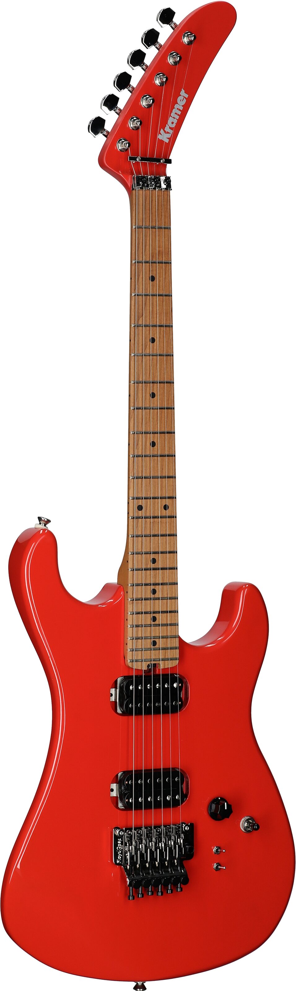 Kramer 84 HH FR Electric Guitar, Maple Fingerboard (with Gig Bag), Radiant Red, Body Left Front