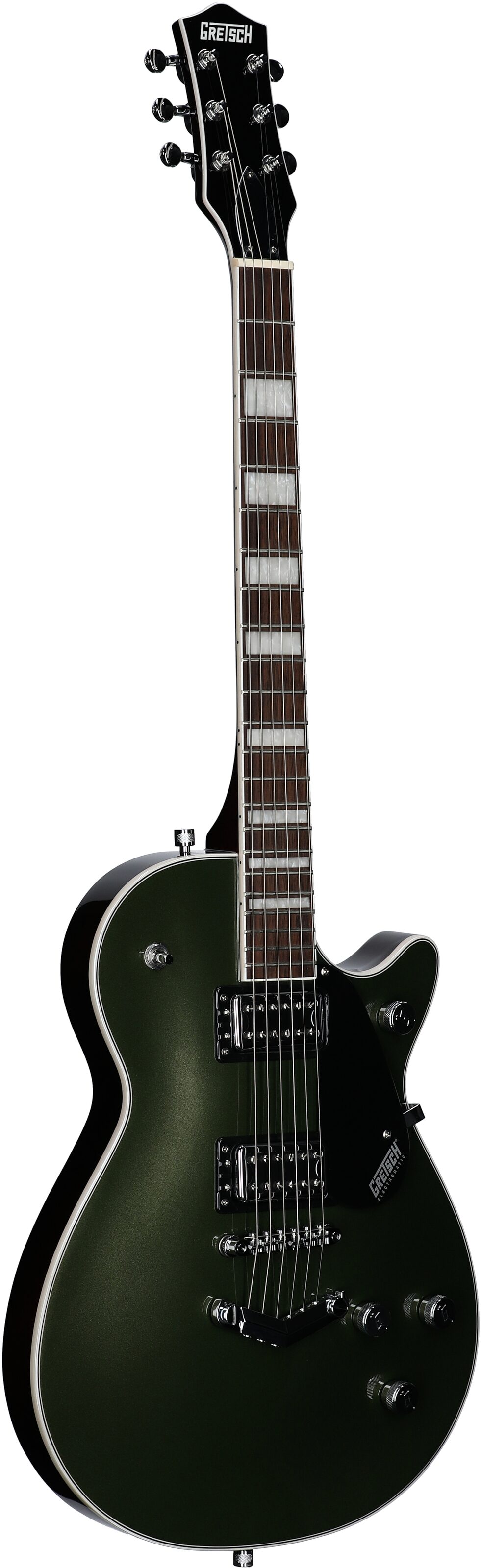 Gretsch G5220 Electromatic Jet BT Electric Guitar, Olive Metallic, Body Left Front