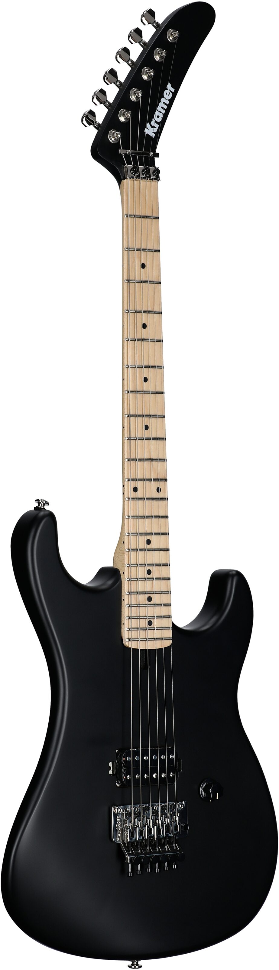 Kramer The 84 Electric Guitar (with Gig Bag), Intruder Black Satin, Body Left Front
