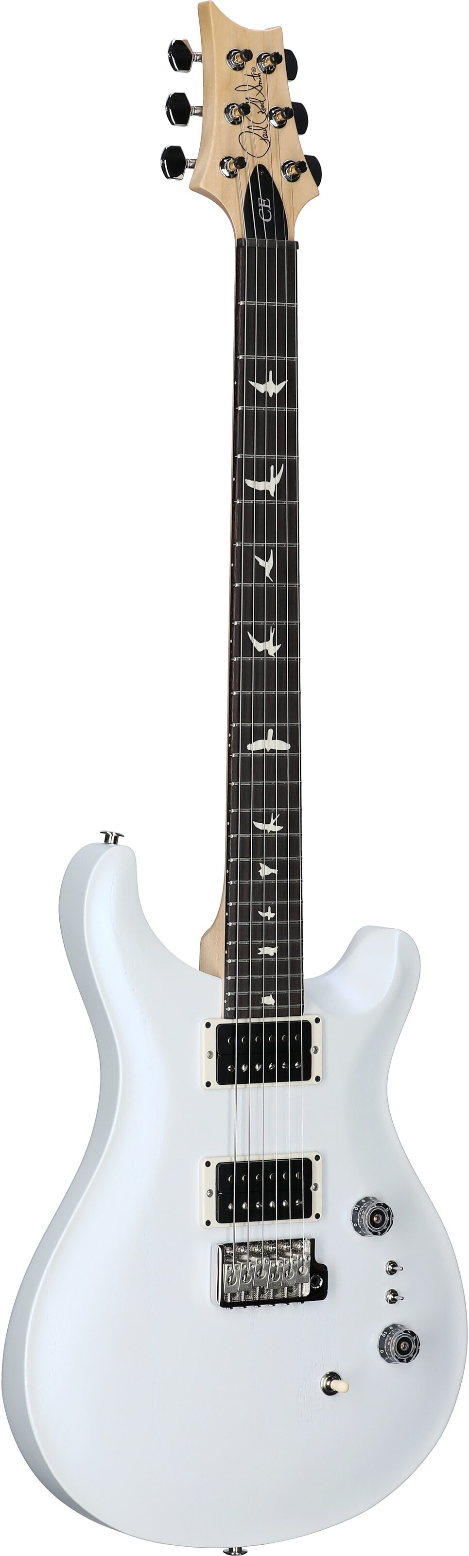PRS Paul Reed Smith CE 24-08 Swamp Ash Electric Guitar (with Gig Bag), Pearl White, Body Left Front