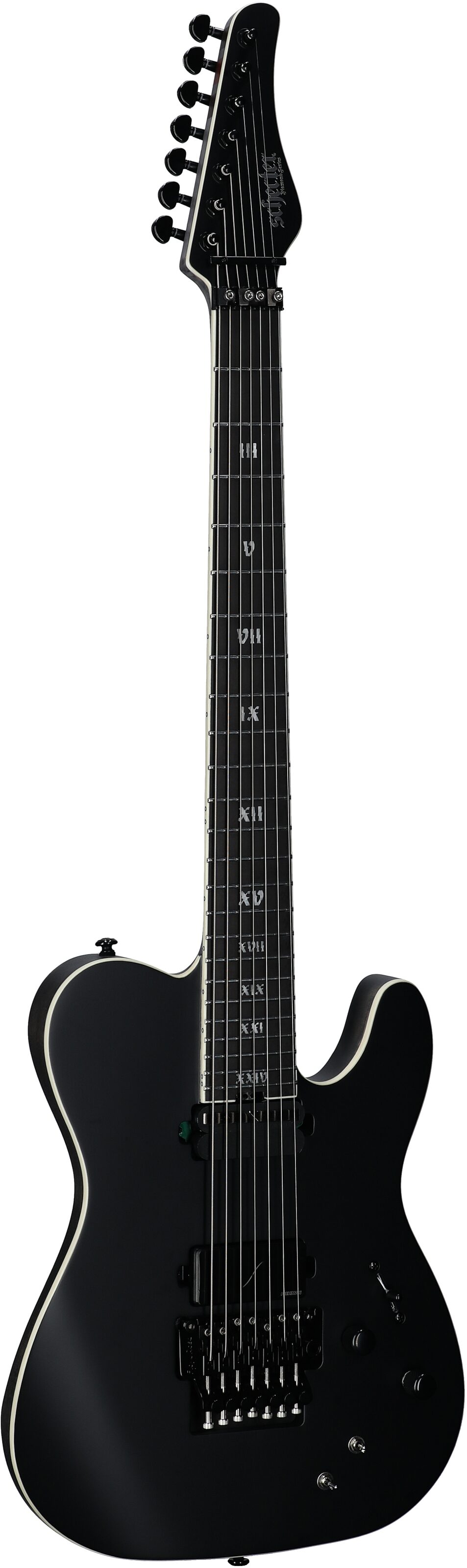 Schecter PT-7 FR-S SLS Elite Evil Twin Electric Guitar, 7-String, Satin Black, Body Left Front