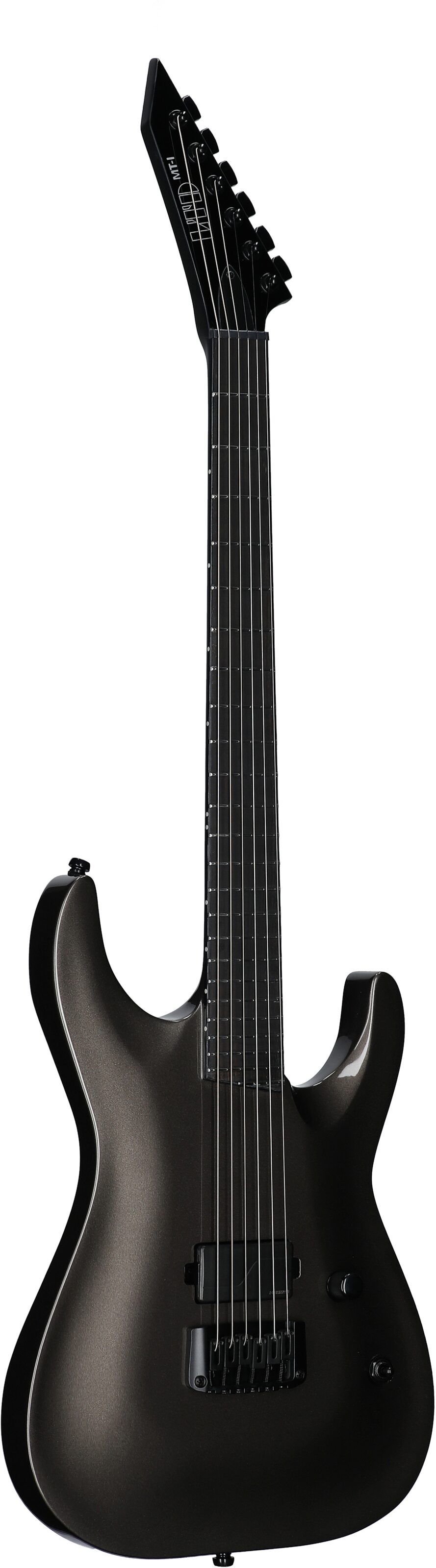 ESP LTD Mick Thomson MT-1 Electric Guitar (with Case), Obsidian Metallic, Body Left Front