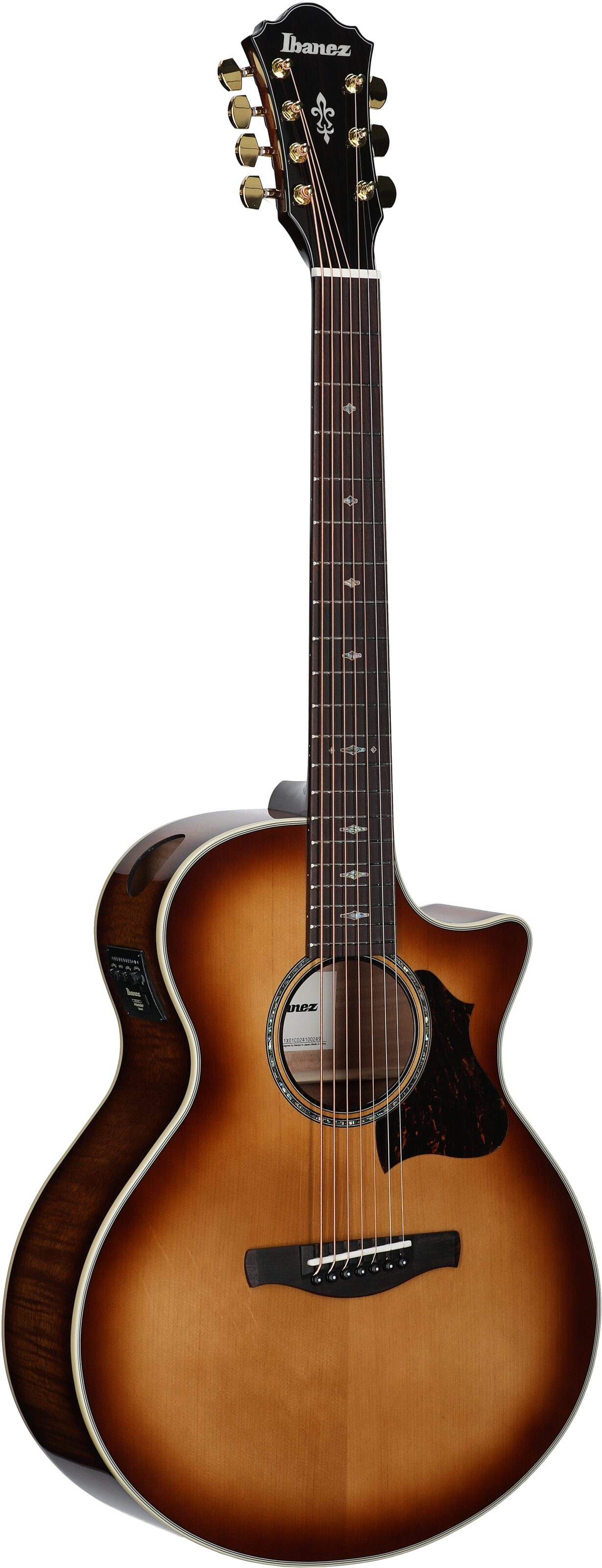 Ibanez AE3007FMH Acoustic-Electric Guitar, Tobacco Edge Burst, Body Left Front