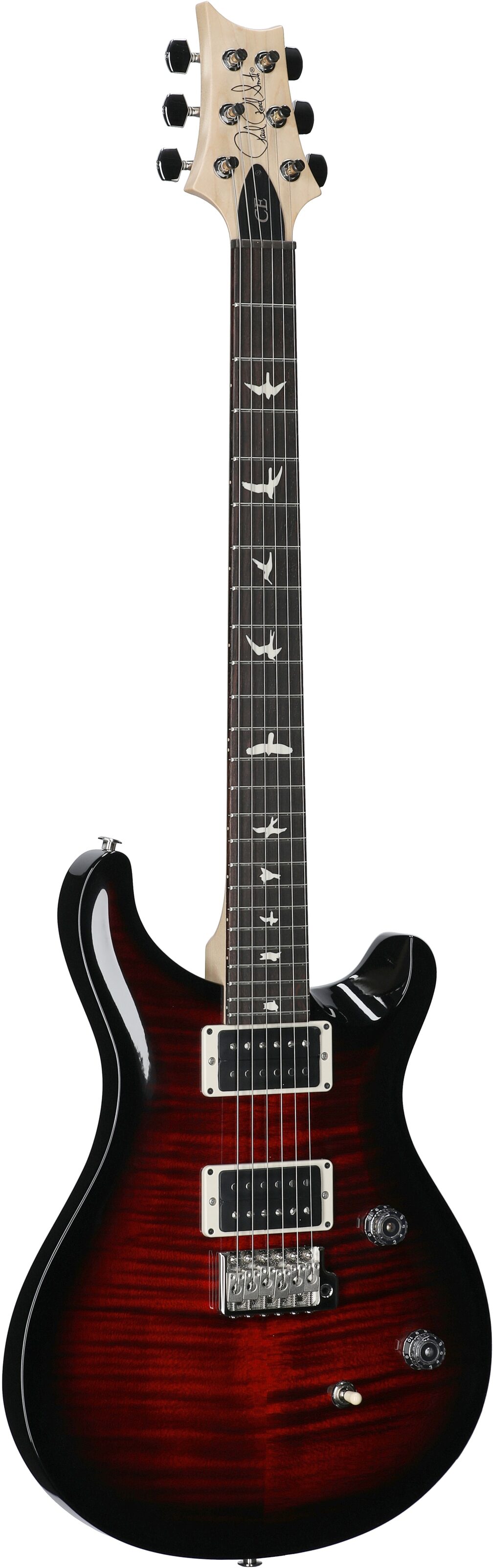 PRS Paul Reed Smith CE24 Electric Guitar (with Gig Bag), Fire Red Wraparound Smokeburst, Body Left Front