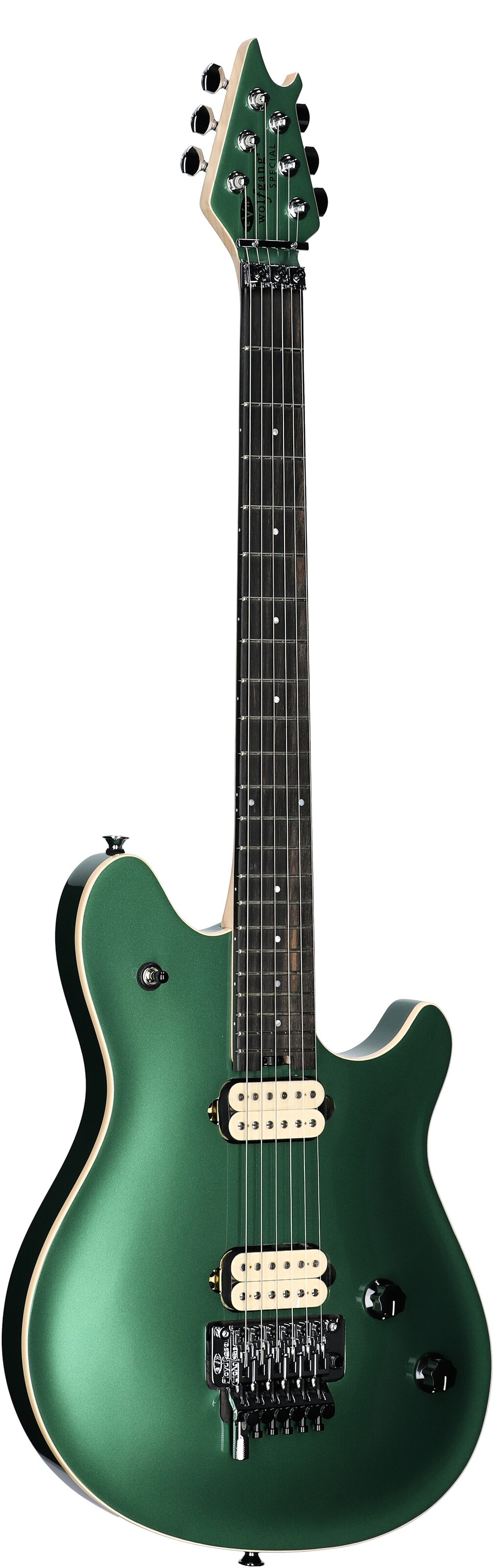EVH Eddie Van Halen Wolfgang Special Ebony Fingerboard Electric Guitar, Pelham Green, Body Left Front