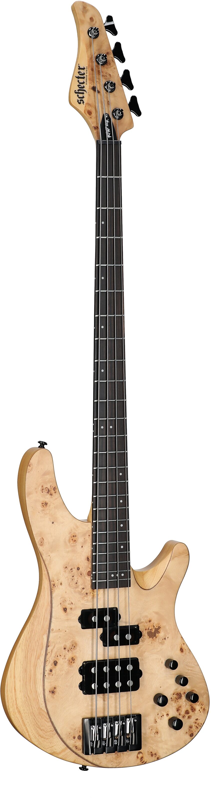 Schecter Reaper-4 Electric Bass, Natural Satin, Body Left Front