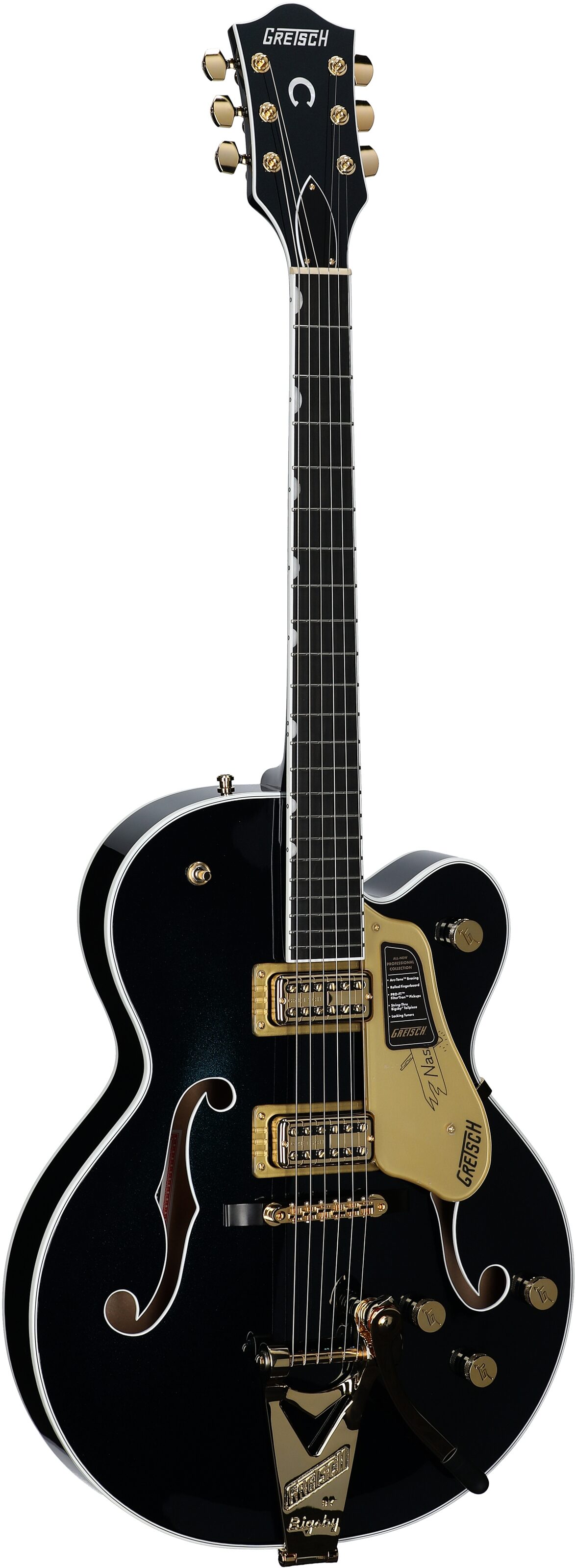 Gretsch Pro Collection Nashville Electric Guitar (with Case), Midnight Sapphire, Body Left Front