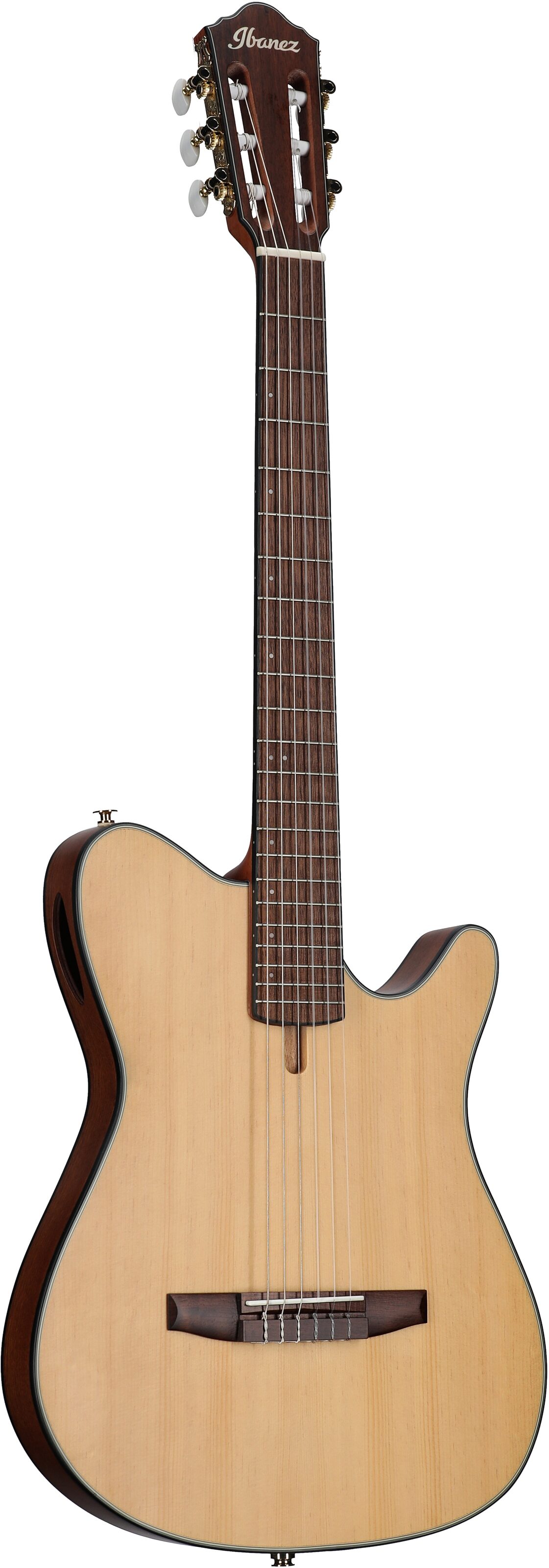 Ibanez FRH10N Classical Acoustic-Electric Guitar, Natural Flat, Body Left Front