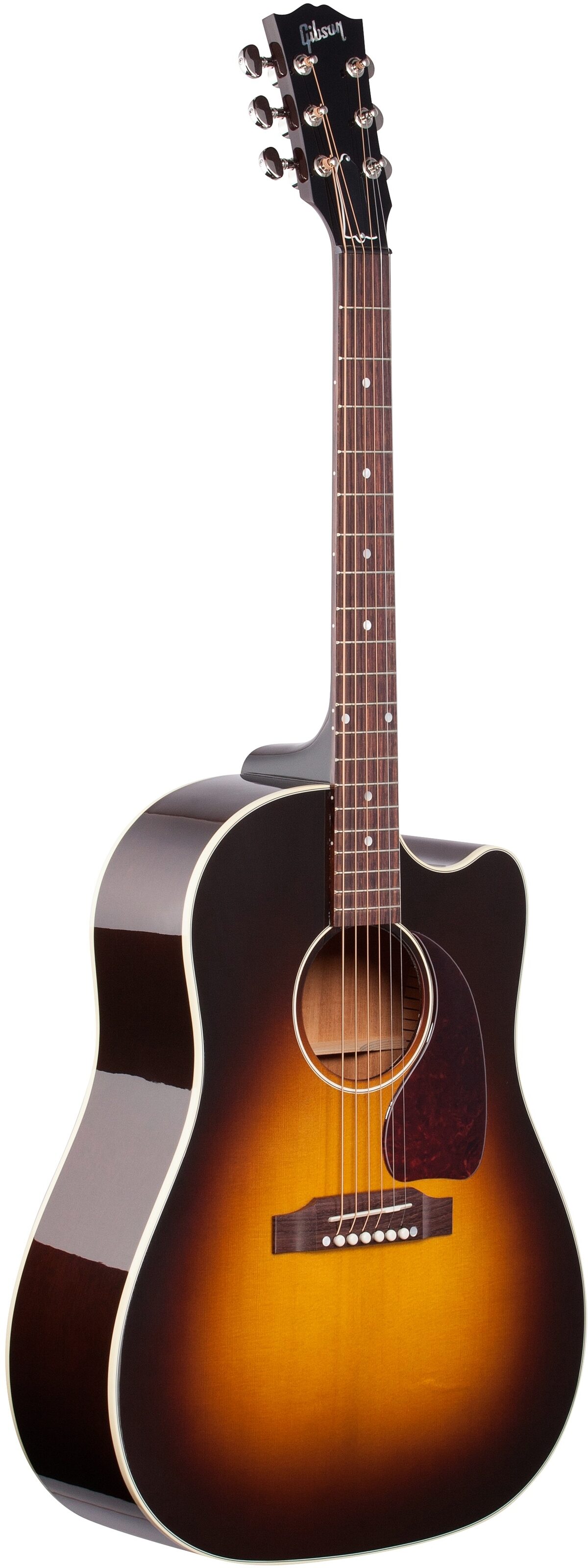 Gibson J-45 Cutaway Acoustic-Electric Guitar (with Case), Body Left Front