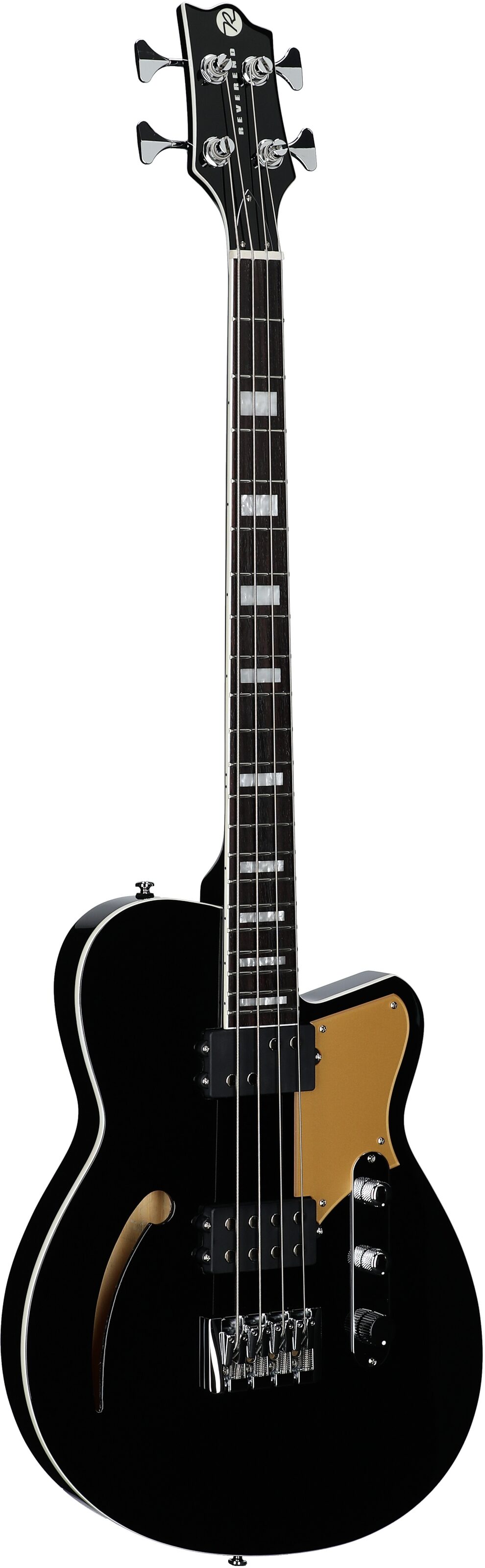 Reverend Dub King Electric Bass, Midnight Black, Body Left Front