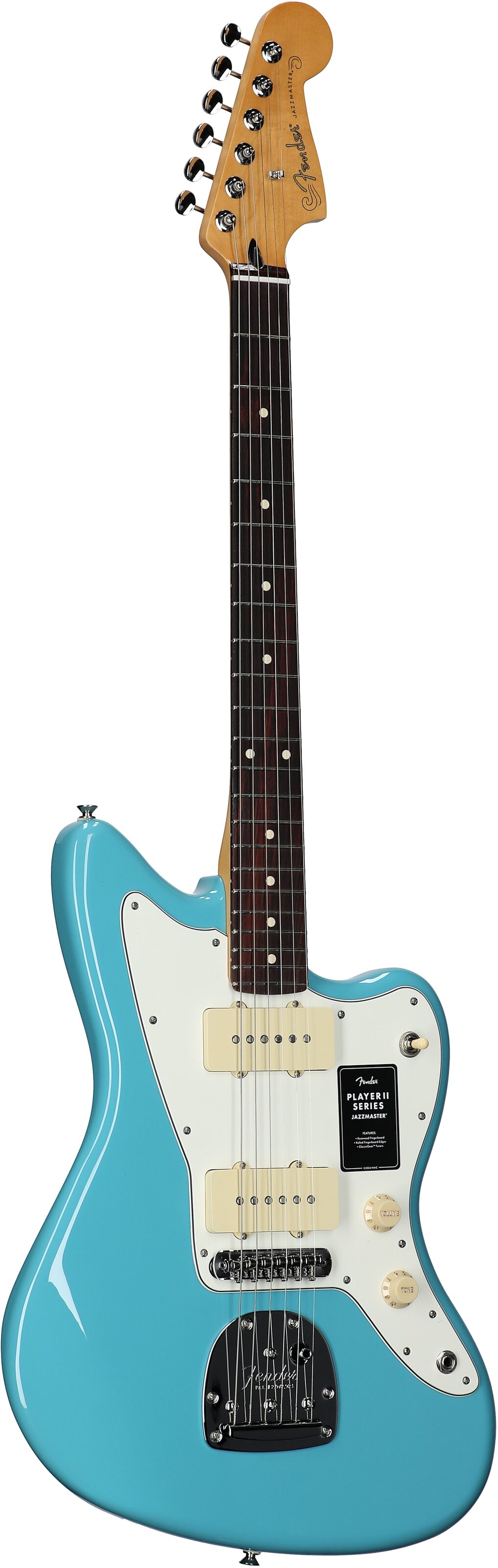 Fender Player II Jazzmaster Electric Guitar, with Rosewood Fingerboard, Aquatone Blue, Body Left Front