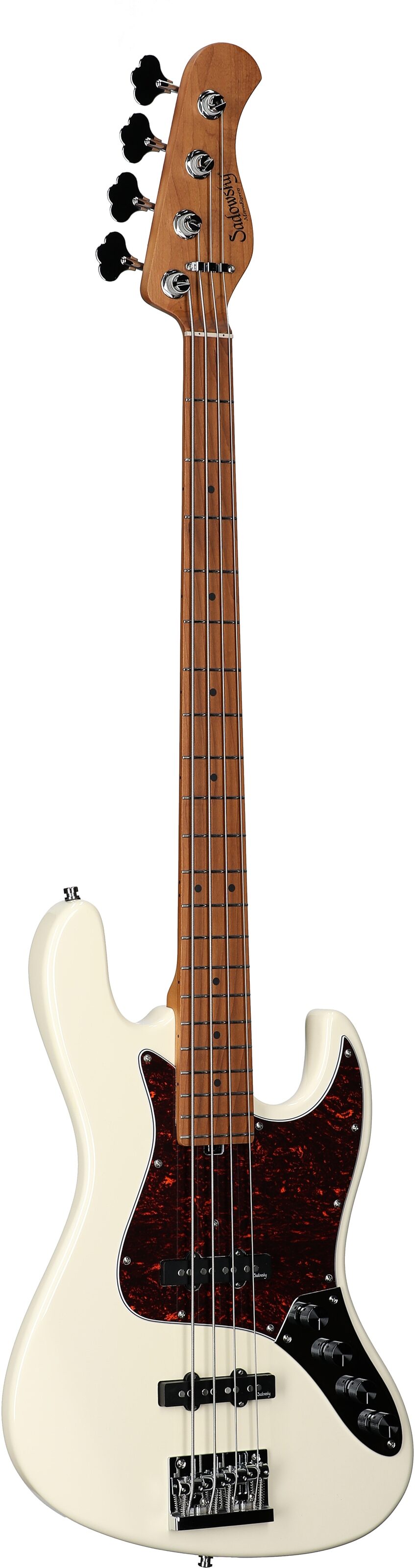 Sadowsky MetroExpress 21-Fret Vintage J/J Electric Bass, Maple Fingerboard, Olympic White, Body Left Front