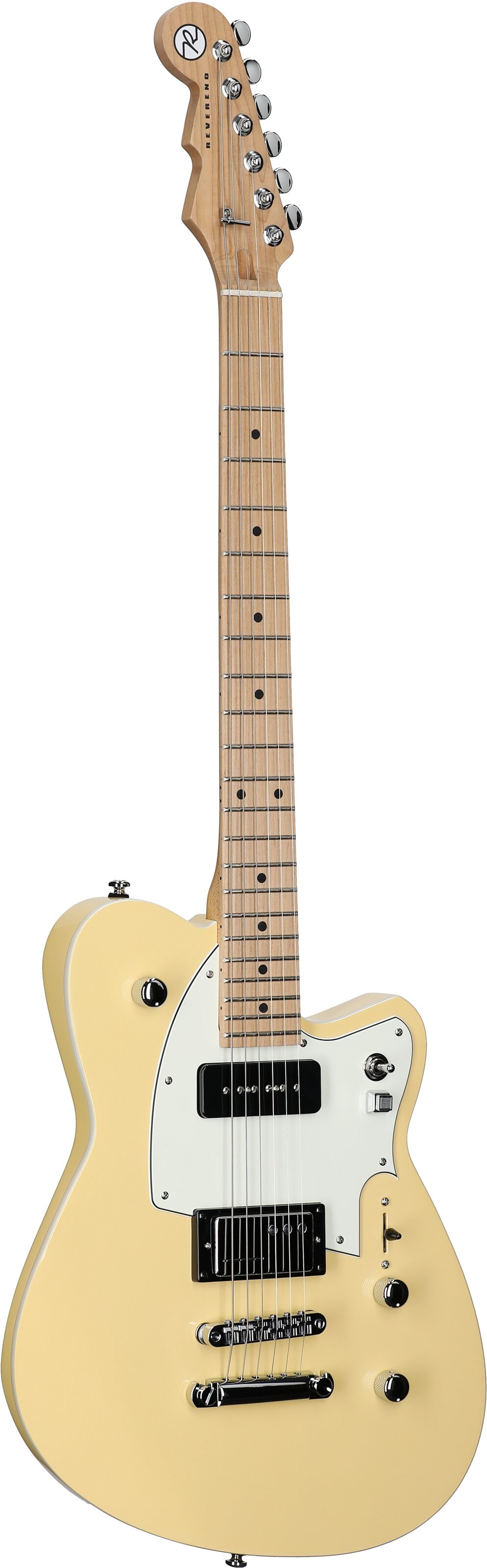 Reverend Chris Freeman Signature Electric Guitar, Powder Yellow, Body Left Front