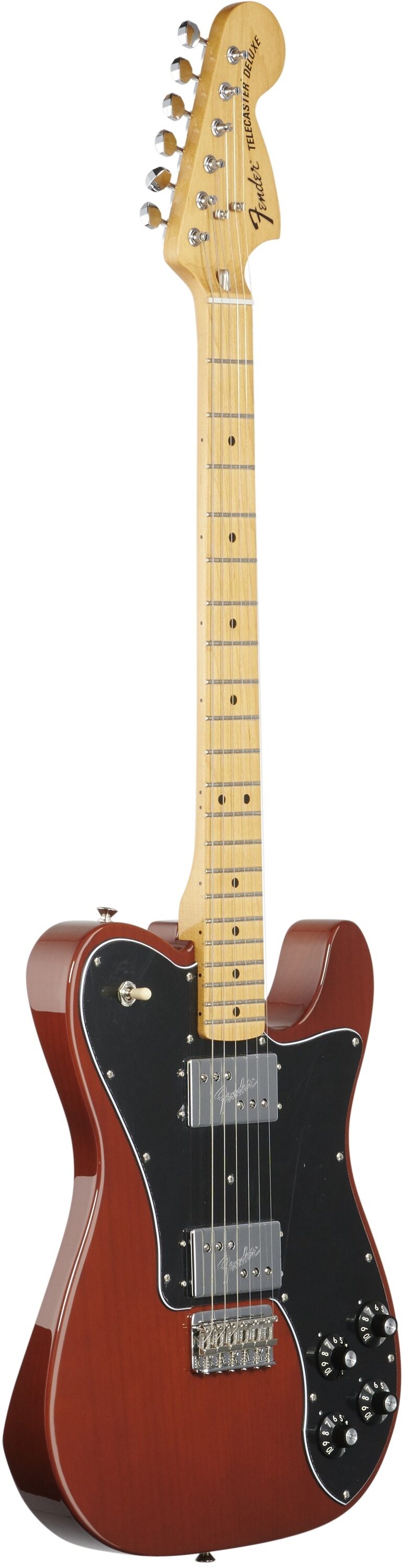 Fender Vintera '70s Telecaster Deluxe Electric Guitar, Maple Fingerboard (with Gig Bag), Mocha, Body Left Front
