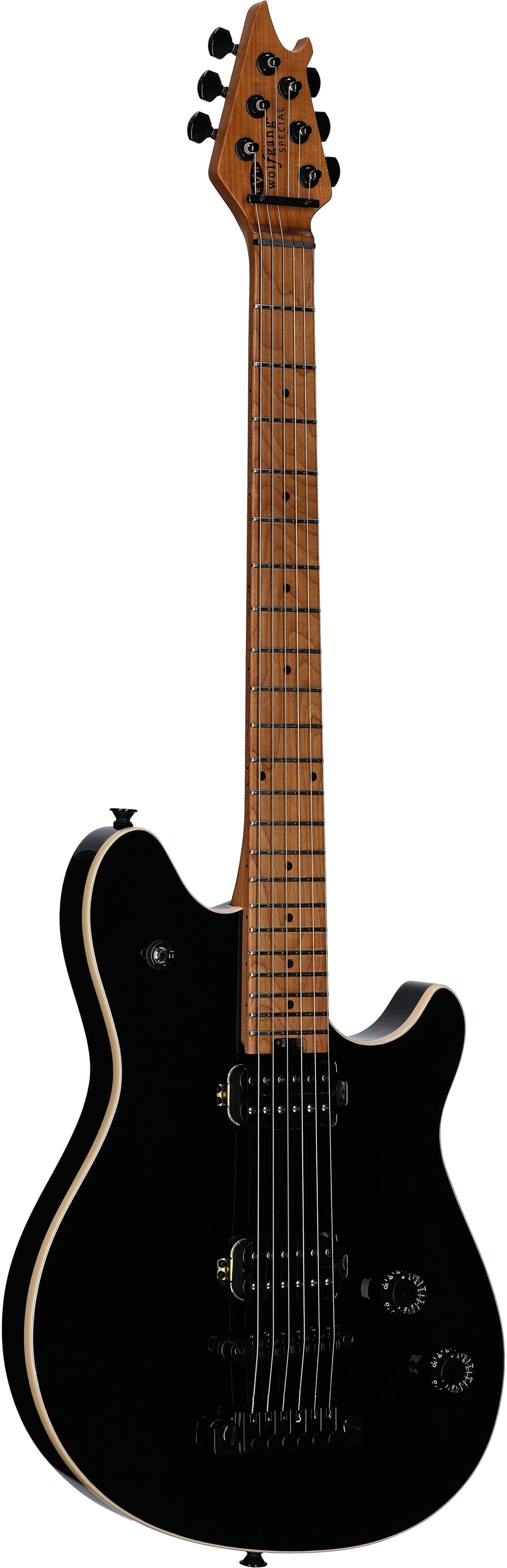 EVH Eddie Van Halen Limited Edition Wolfgang Special TOM Archtop Electric Guitar, Gloss Black, Body Left Front
