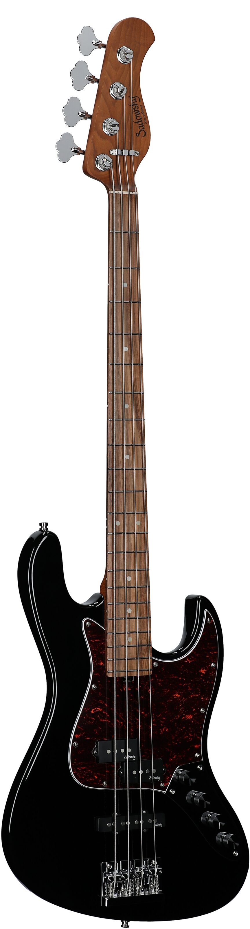 Sadowsky MetroExpress 21-Fret P/J Electric Bass, Morado Fingerboard (with Gig Bag), Black, Body Left Front