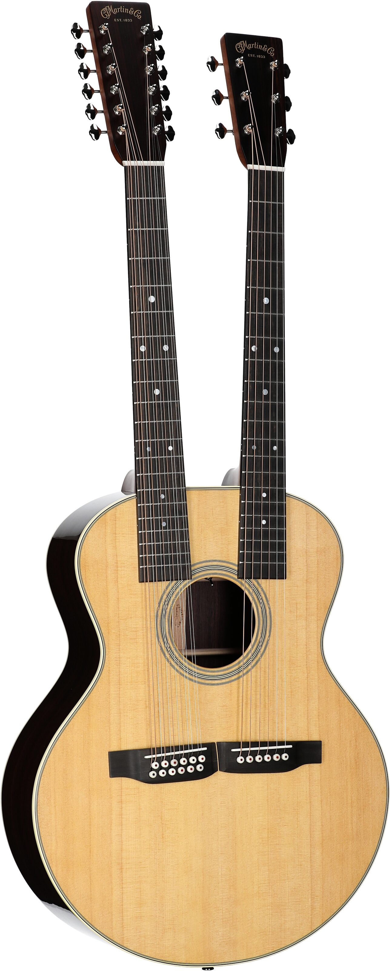 Martin Grand J-28E Double-Neck Acoustic-Electric Guitar, Natural, Body Left Front