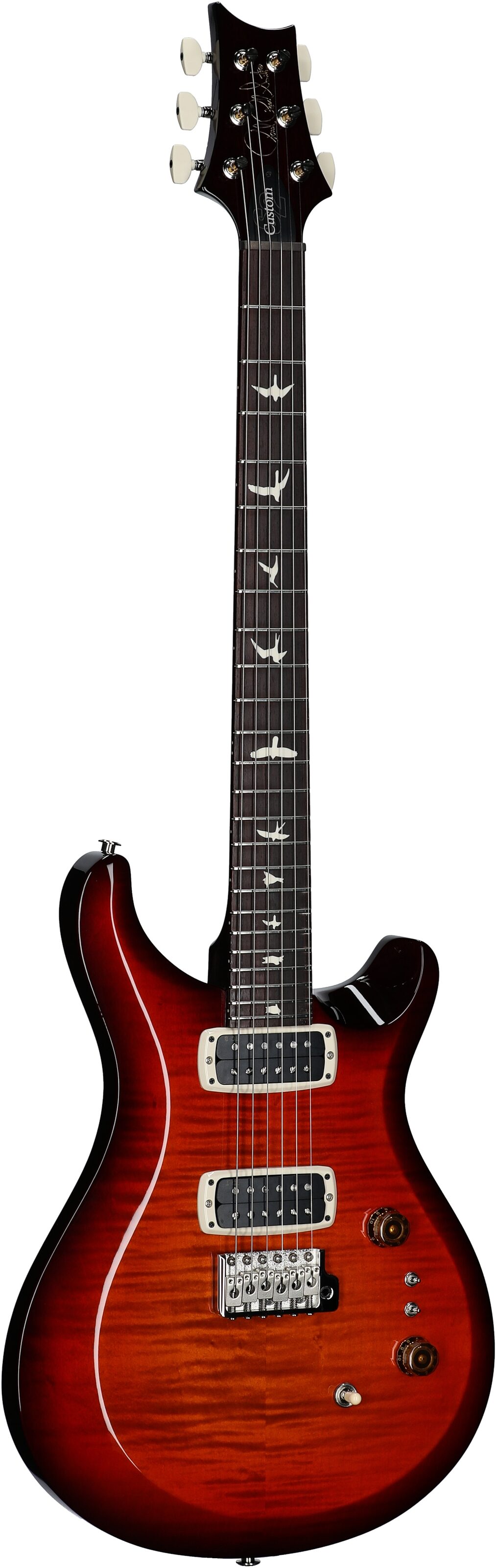 PRS Paul Reed Smith S2 Custom 24-08 Electric Guitar (with Gig Bag), Dark Cherry Sunburst, Body Left Front