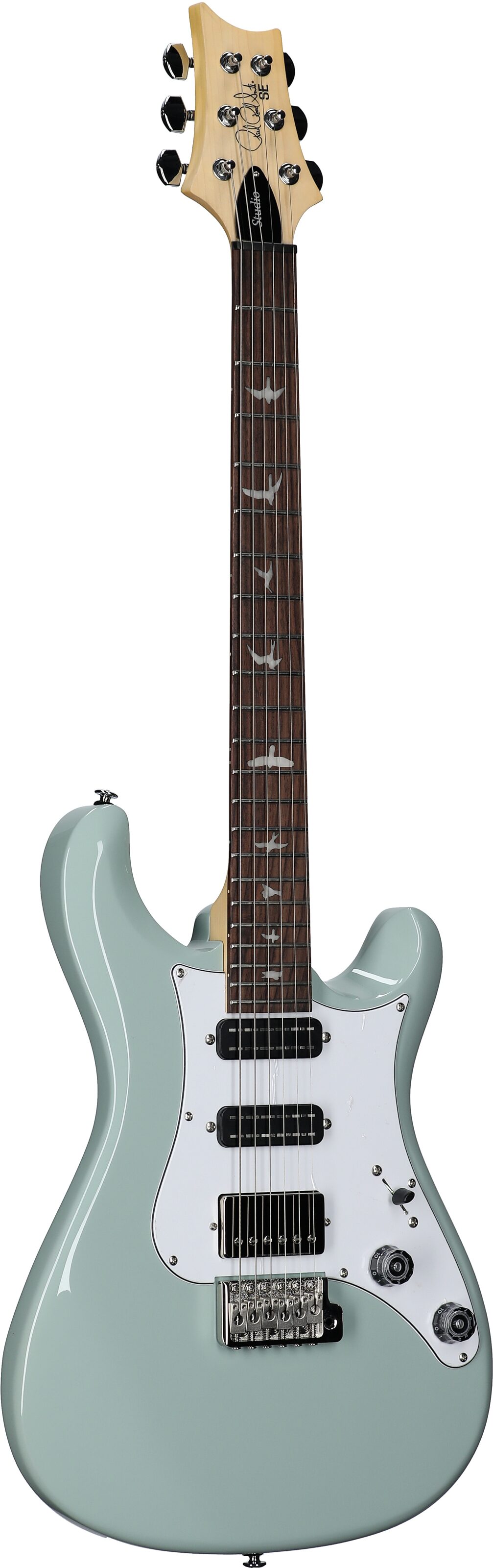 PRS Paul Reed Smith SE Studio Standard Electric Guitar, Rosewood Fingerboard (with Gig Bag), Silvertone Gray, Body Left Front