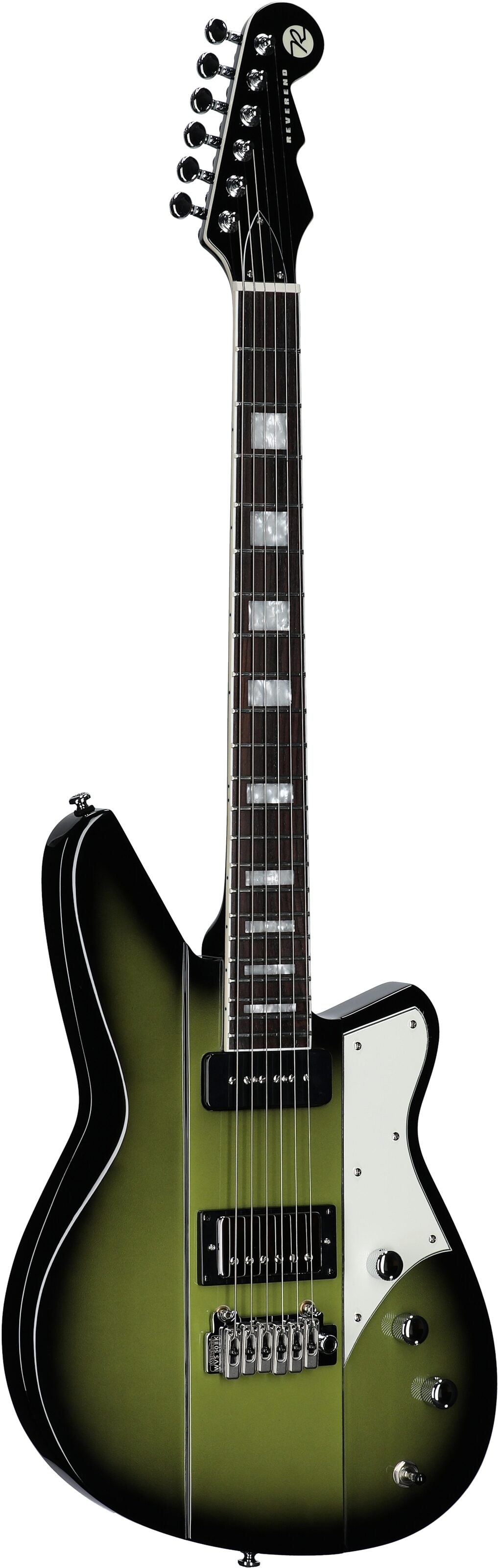 Reverend Warhawk DAW Electric Guitar, Avocado Burst, Body Left Front