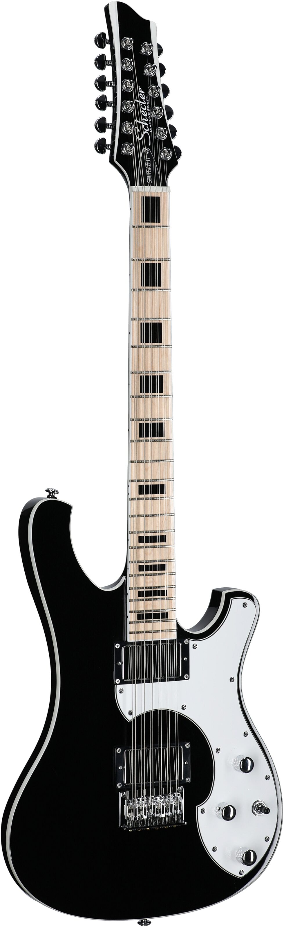 Schecter Stargazer 12 Electric Guitar, 12-String, Gloss Black, Body Left Front