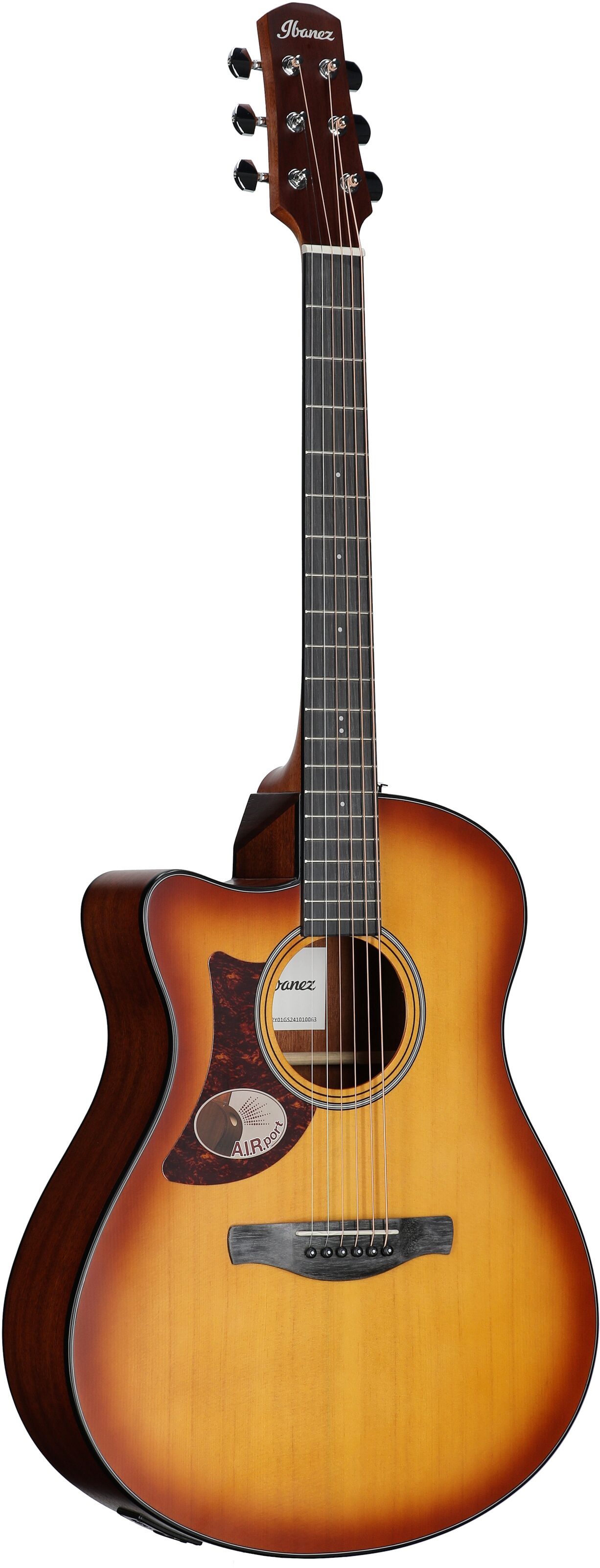 Ibanez AAM50LCE Advance Acoustic-Electric Guitar, Left-Handed, Open Pore Light Burst Sunburst, Body Left Front