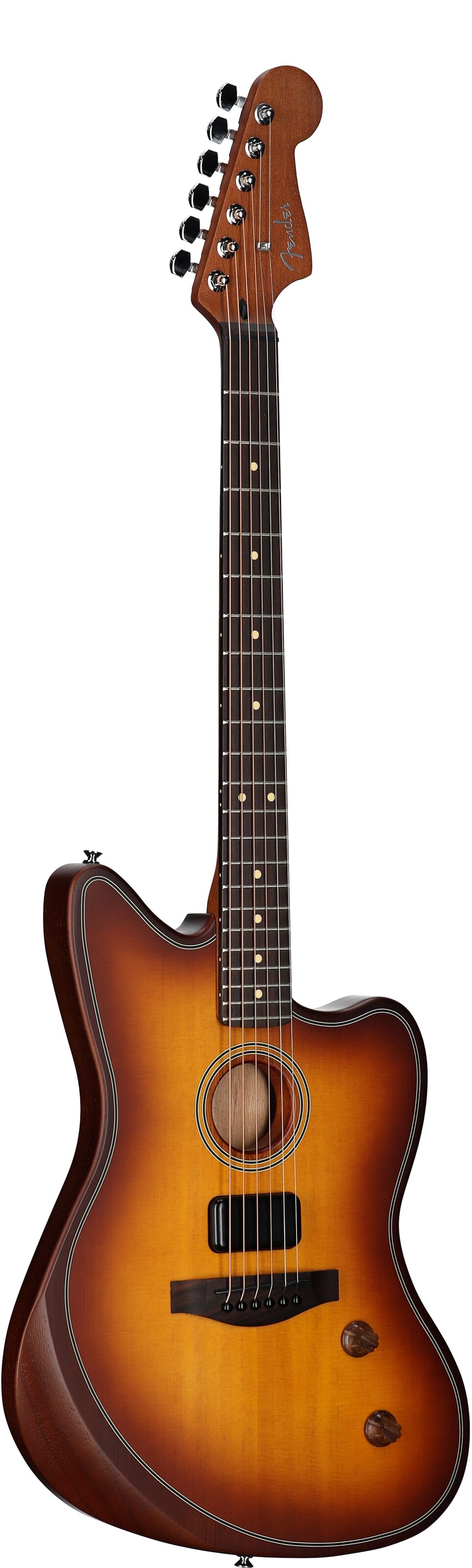 Fender Acoustasonic Standard Jazzmaster Acoustic-Electric Guitar, Honey Burst, Body Left Front