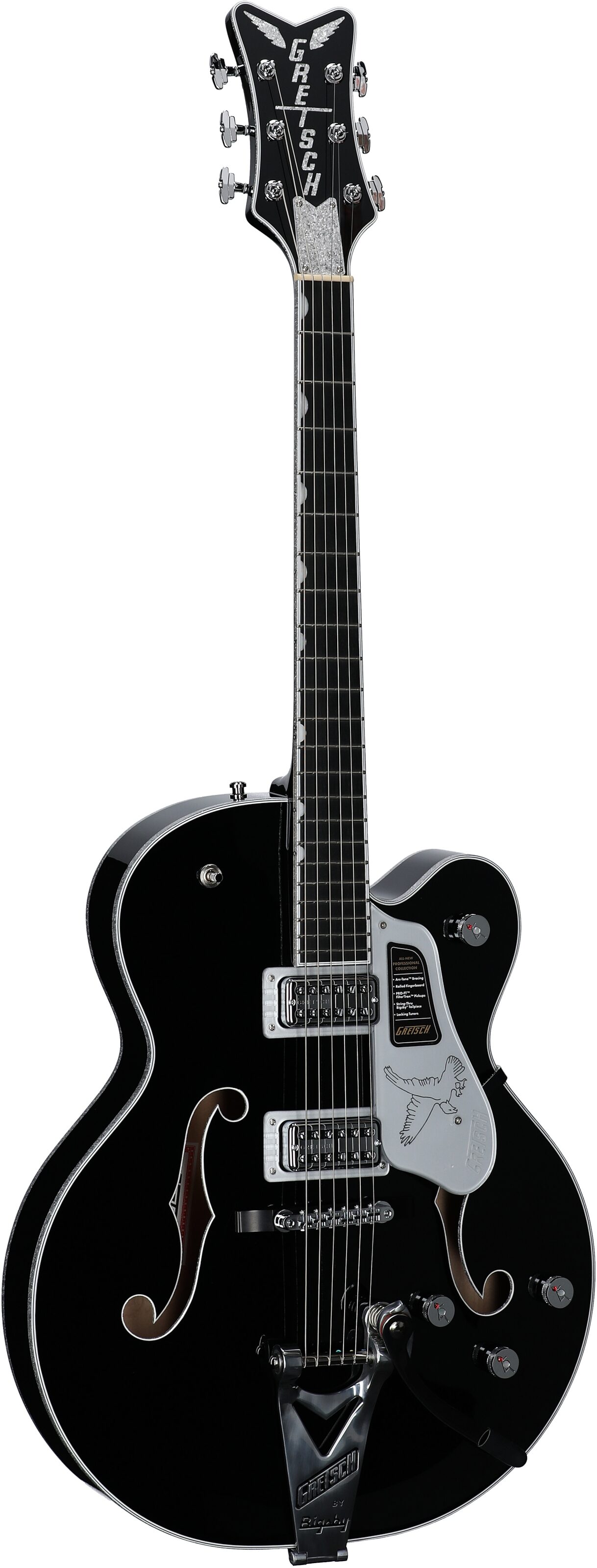 Gretsch Pro Collection Falcon Electric Guitar (with Case), Black, Open Box (Very Good), Body Left Front