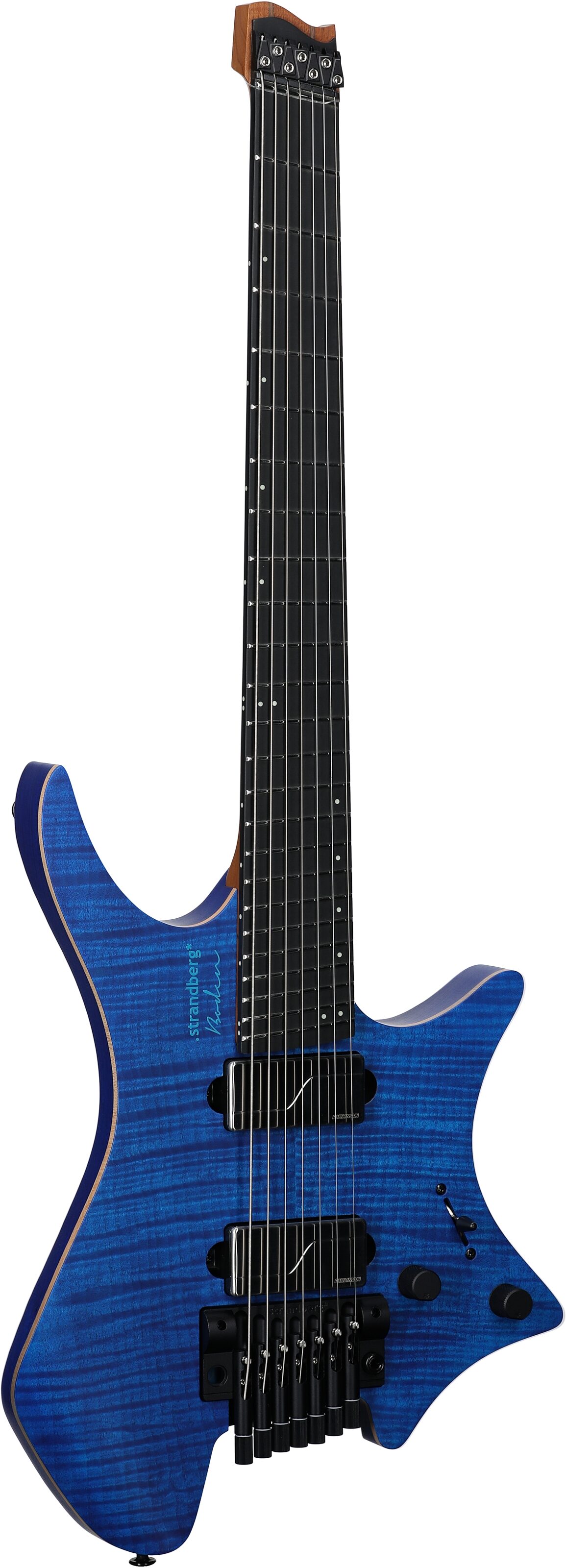 Strandberg Boden Prog NX 7 Electric Guitar, 7-String (with Gig Bag), Deep Blue, Body Left Front
