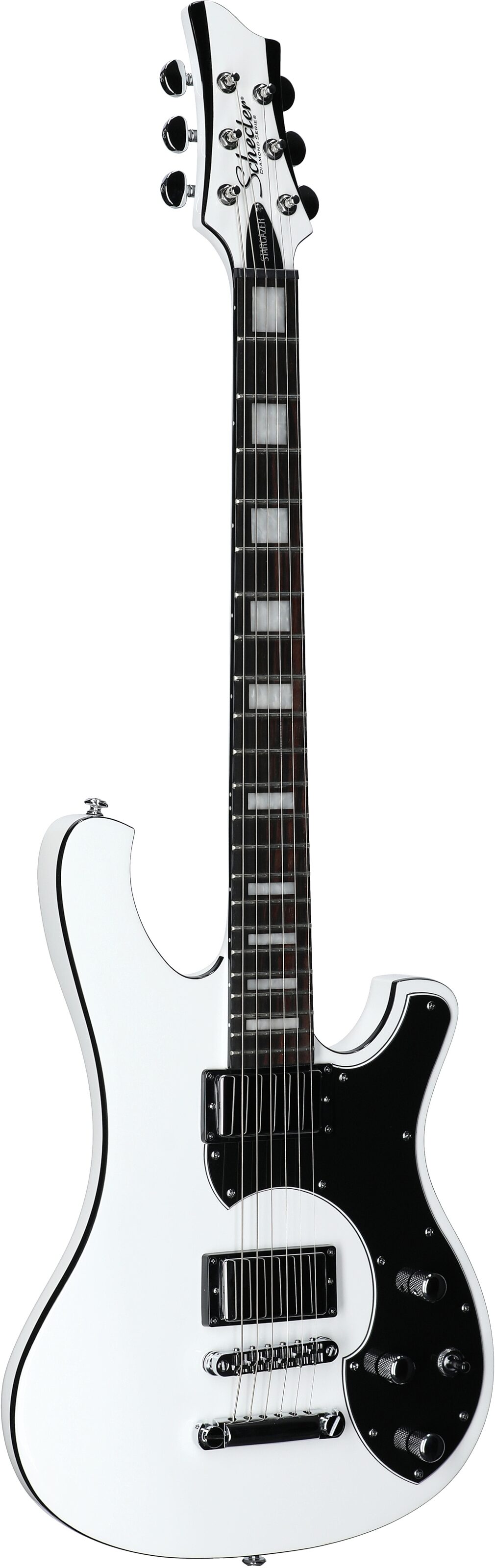 Schecter Stargazer 6 Electric Guitar, Gloss White, Body Left Front