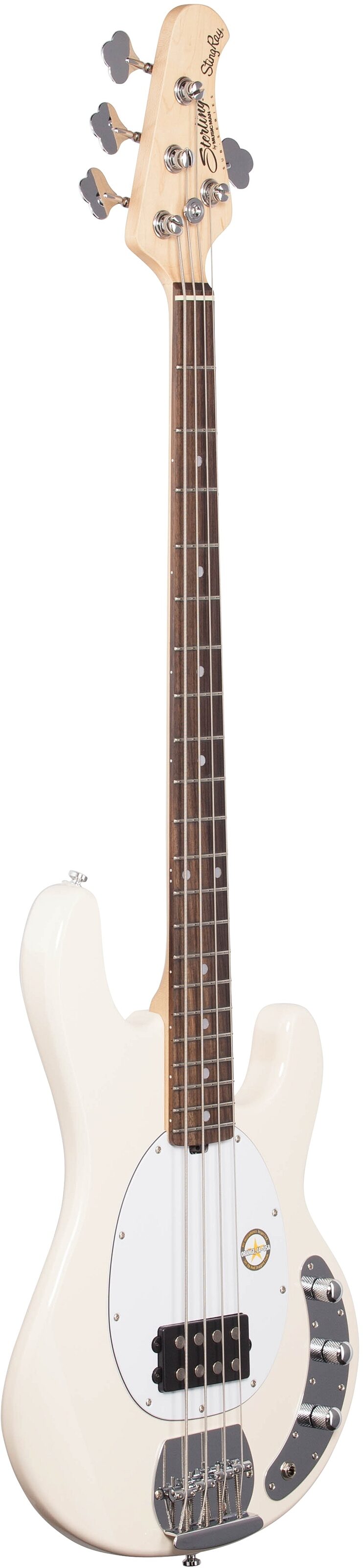 Sterling by Music Man StingRay Electric Bass, Vintage Cream, Body Left Front
